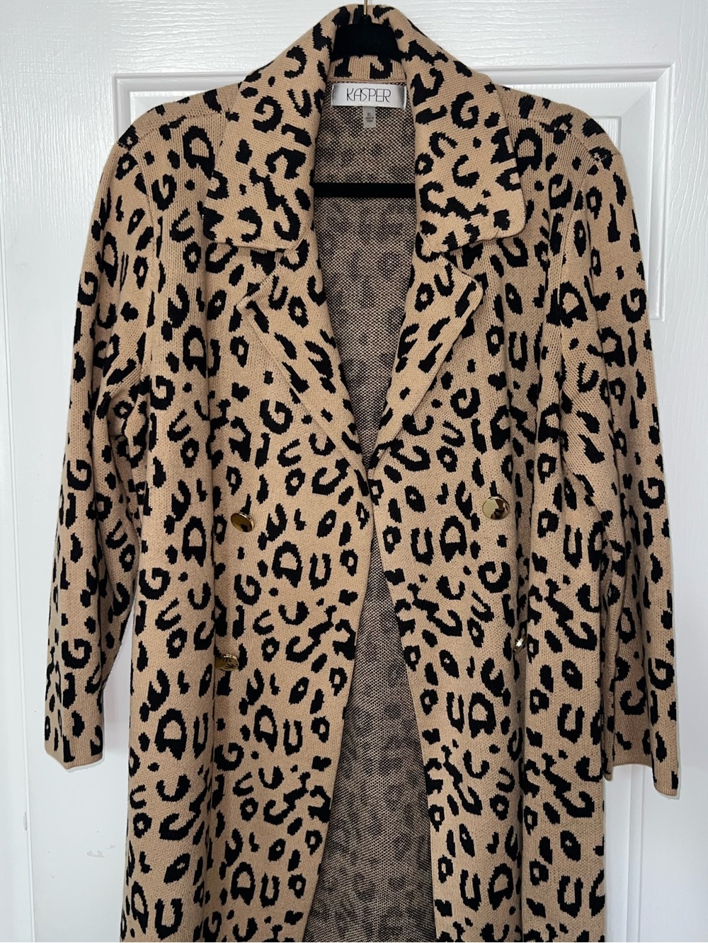 EUC Women’s XL Kasper LS Long Sweater Coat